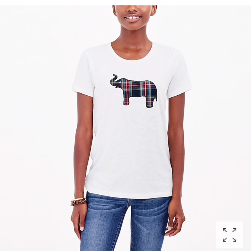 J crew factory tartan elephant  collector tee